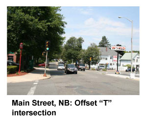 There are three striped crosswalks: one each across Winter and Forest streets, and one across Main Street south of Winter Street. The lack of a crosswalk on the north leg of the intersection requires pedestrians on the northeast corner to cross three signalized crosswalks, potentially over the course of three signal cycles, to get to the northwest corner of Winter and Main streets on a path to Oak Grove Station.There are three striped crosswalks: one each across Winter and Forest streets, and one across Main Street south of Winter Street. The lack of a crosswalk on the north leg of the intersection requires pedestrians on the northeast corner to cross three signalized crosswalks, potentially over the course of three signal cycles, to get to the northwest corner of Winter and Main streets on a path to Oak Grove Station.