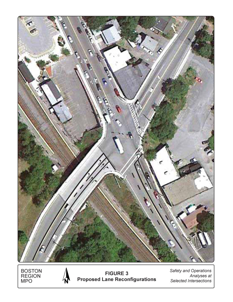 Figure 3 shows the proposed lane reconfiguration. 