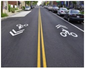 2.	Shared-lane markings (sharrows) (photograph)