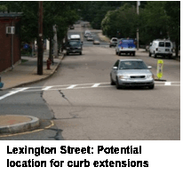 Lexington Street: potential location for curb extensions